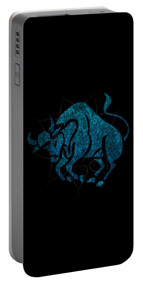Funny Portable Battery Charger featuring the digital art Zodiac Sign Taurus by Flippin Sweet Gear