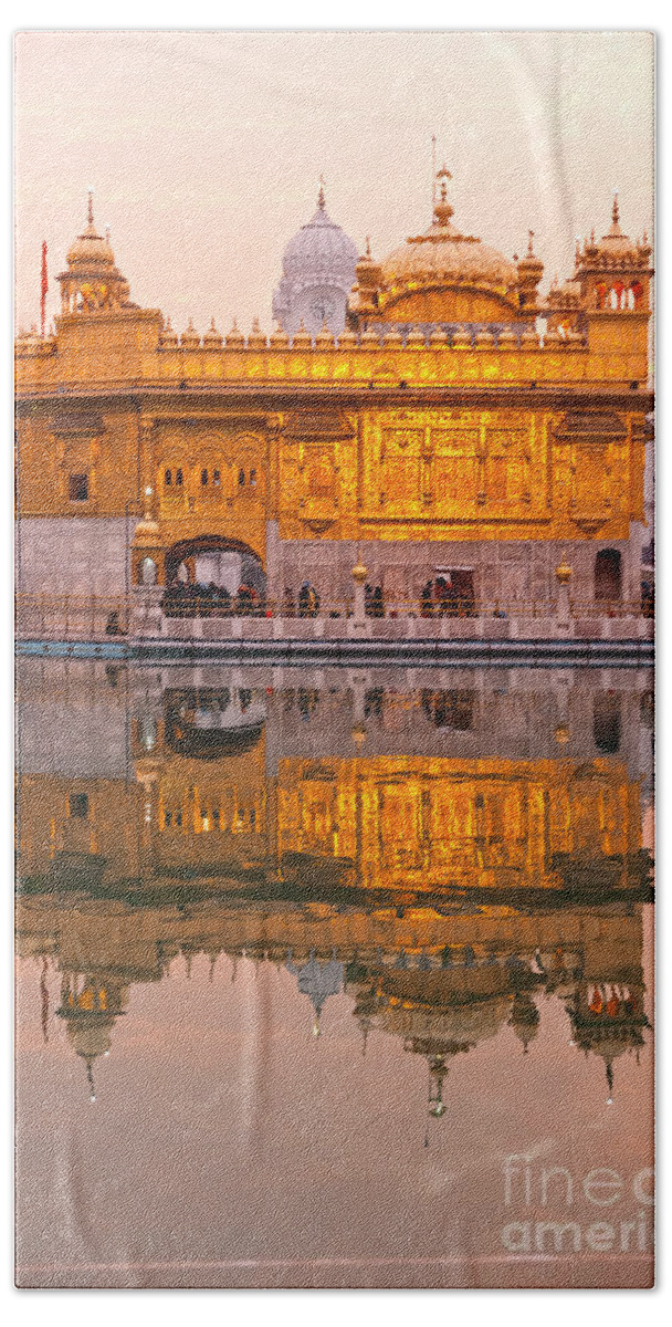 Amritsar Beach Sheet featuring the photograph Golden Temple - Amritsar by Luciano Mortula