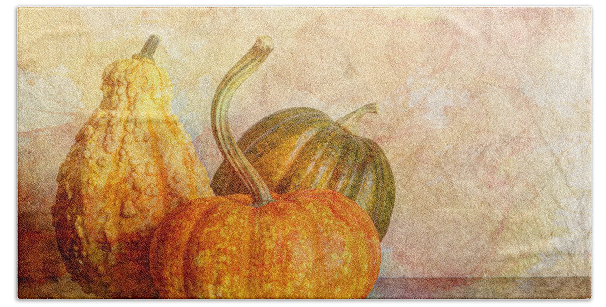 Autumn Beach Towel featuring the photograph Gourd And Pumpkins II by Heidi Smith