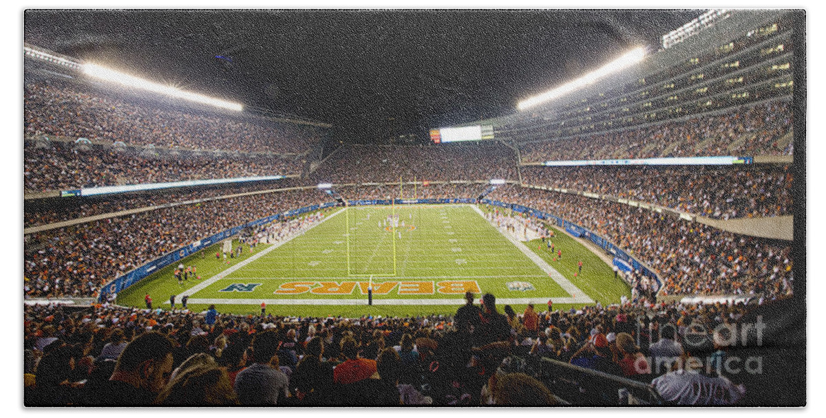 Chicago Beach Towel featuring the photograph 0586 Soldier Field Chicago by Steve Sturgill