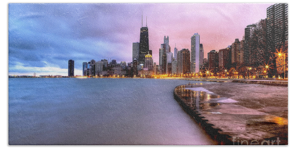 Chicago Beach Towel featuring the photograph 0865 Chicago Sunrise by Steve Sturgill