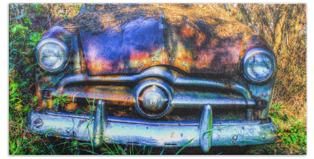  Beach Towel featuring the photograph 1950 Ford to be Reconditioned by Douglas Barnett