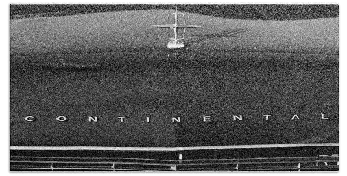 1967 Lincoln Continental Hood Ornament Grille Emblem Beach Towel featuring the photograph 1967 Lincoln Continental Hood Ornament Grille Emblem by Jill Reger