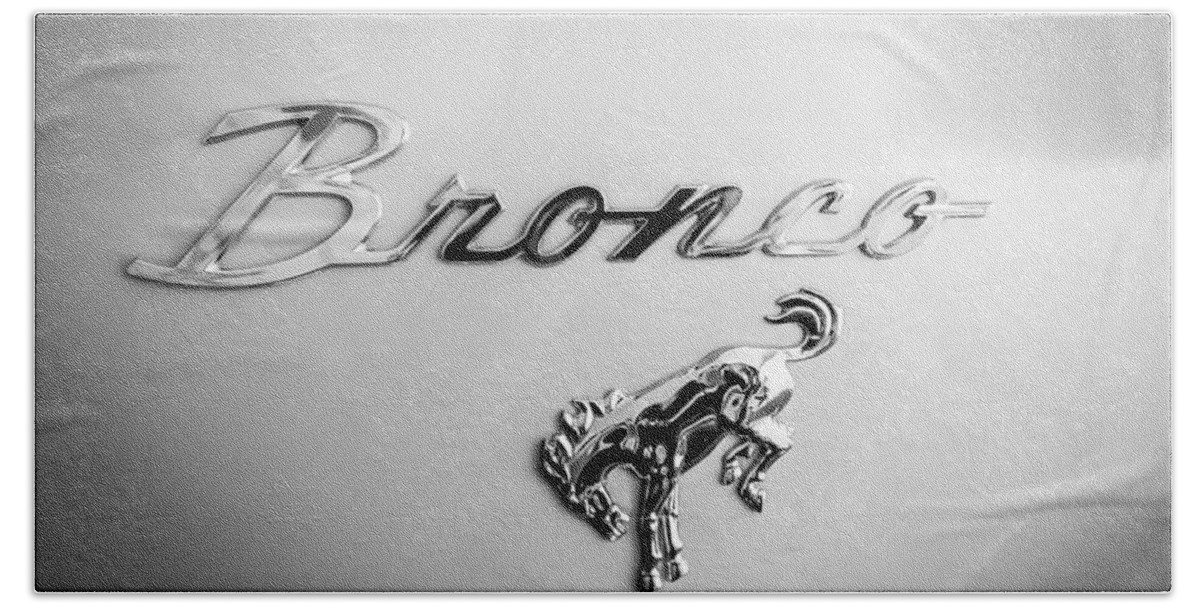 1973 Ford Bronco Ranger Emblem Beach Towel featuring the photograph 1973 Ford Bronco Ranger Emblem by Jill Reger