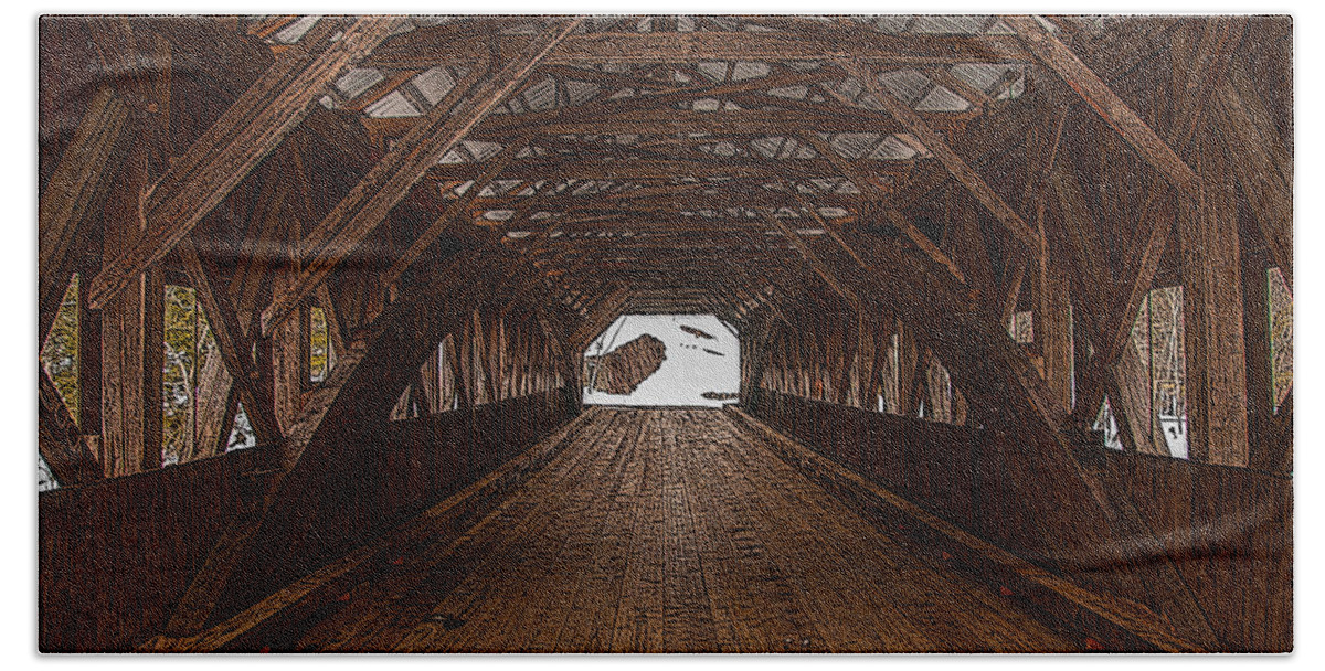 Albany Beach Towel featuring the photograph Albany Covered Bridge New Hampshire #1 by Brenda Jacobs