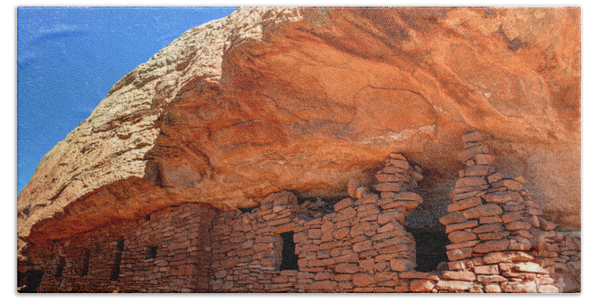 Anasazi Beach Towel featuring the photograph Anasazi Citadel Ruin - Cedar Mesa #2 by Gary Whitton