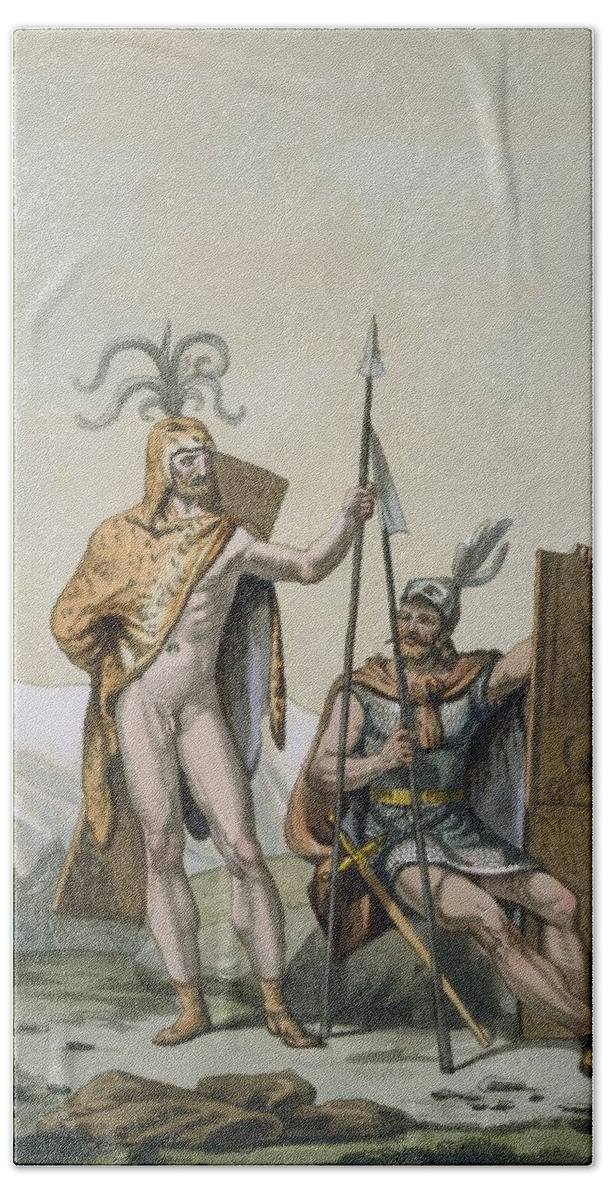 Ancient Celtic warriors dressed for battle, c.1800-18