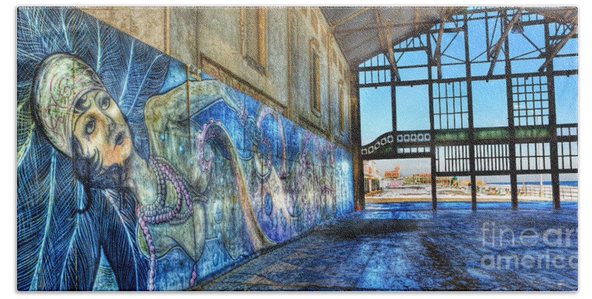 Casino Walkway Beach Towel featuring the photograph Asbury Park Casino And Carousel House #1 by Lee Dos Santos