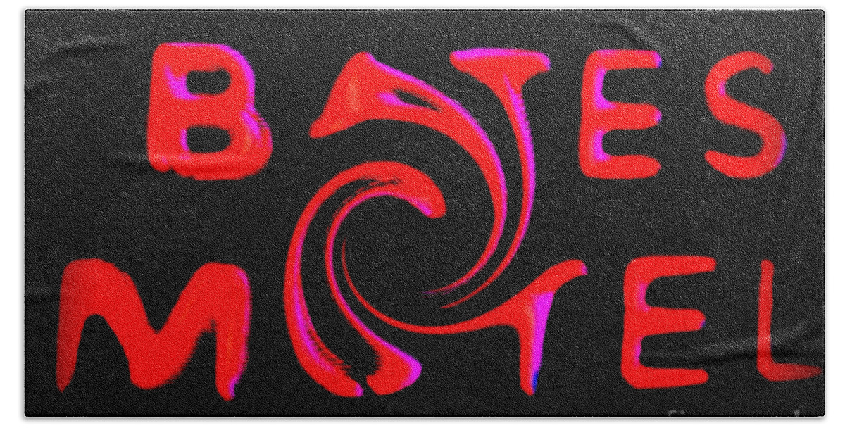  Beach Towel featuring the digital art Bates Motel in Blood and Twisted by Kelly Awad