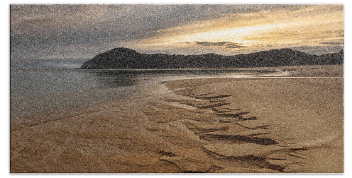 530820 Beach Towel featuring the photograph Beach Pattern At Sunrise Anchorage Bay #1 by Colin Monteath