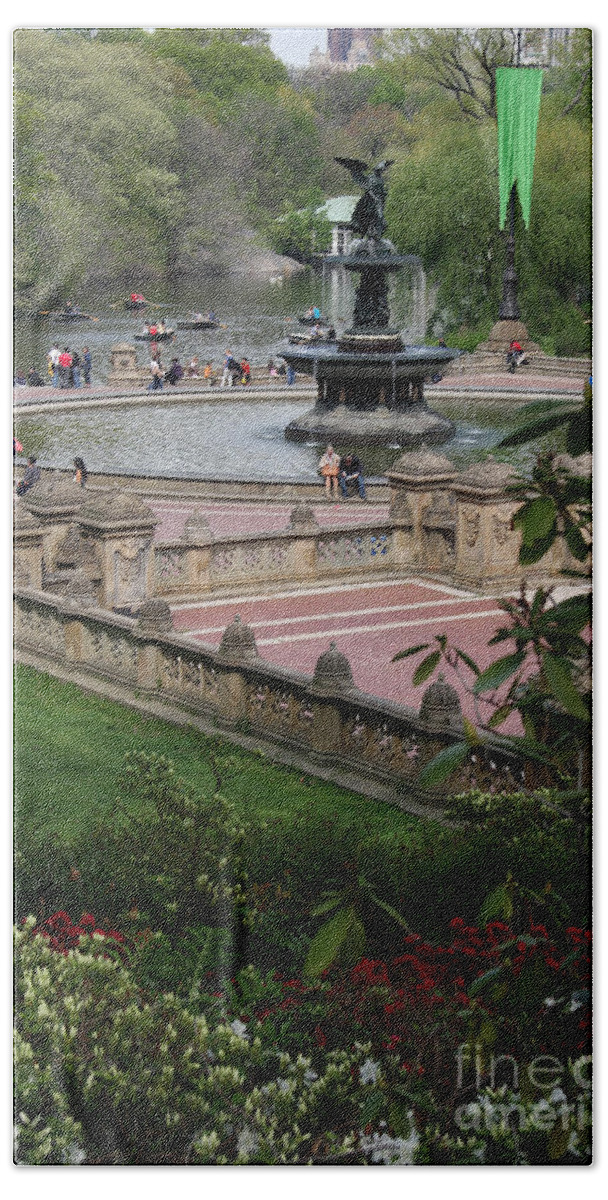 Bethesda Fountain Beach Towel featuring the photograph Bethesda Fountain - Central Park NYC by Christiane Schulze Art And Photography
