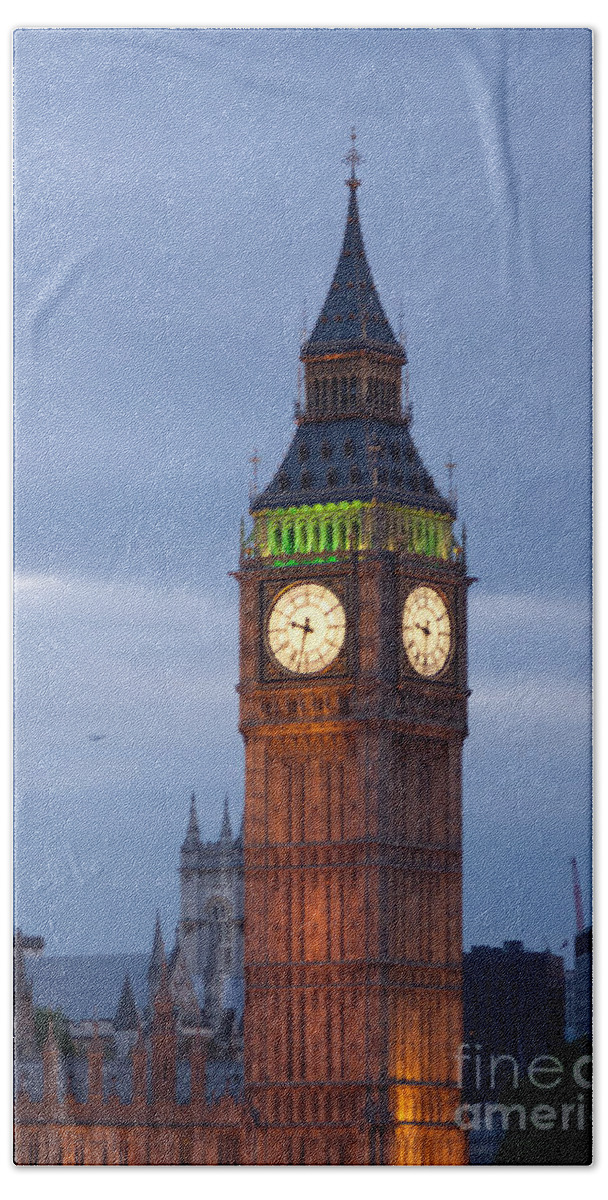 Big Ben Beach Towel featuring the photograph Big Ben At Night #1 by Thomas Marchessault