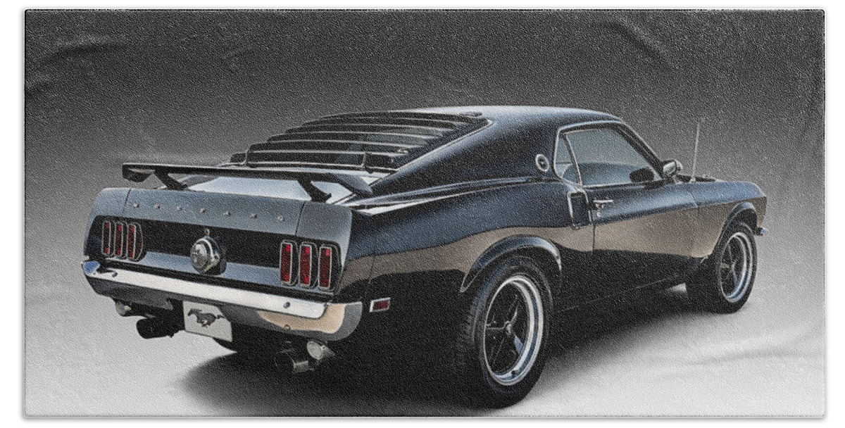 Mustang Beach Towel featuring the digital art Black Stallion #1 by Douglas Pittman