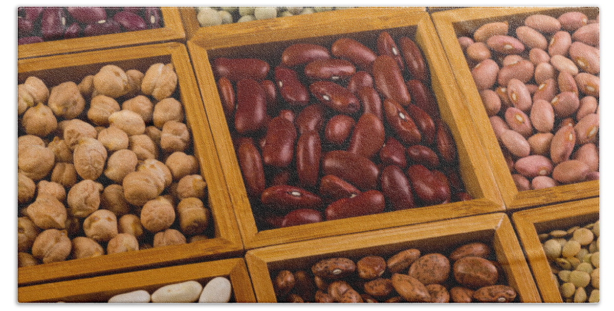 Agricultural Beach Towel featuring the photograph Boxes of beans #1 by Raul Rodriguez