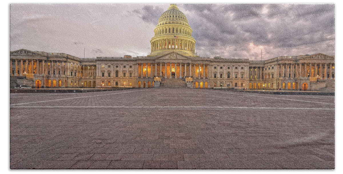 America Beach Towel featuring the photograph Capitol Building #1 by Peter Lakomy