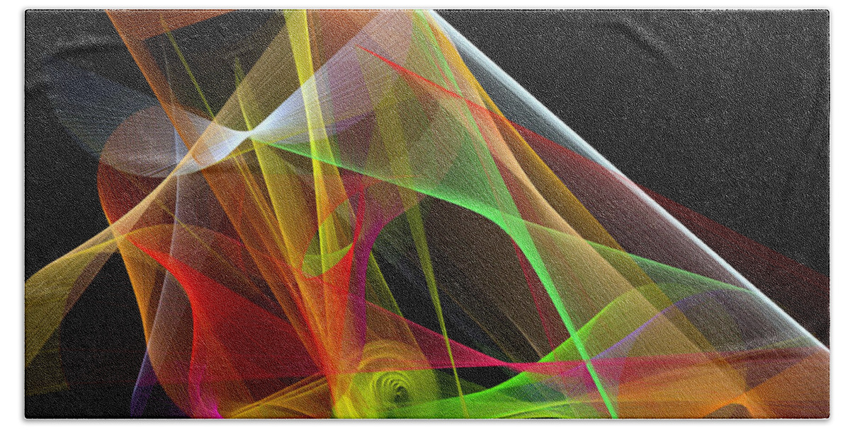 Abstract Art Beach Towel featuring the digital art Color Symphony by Rafael Salazar