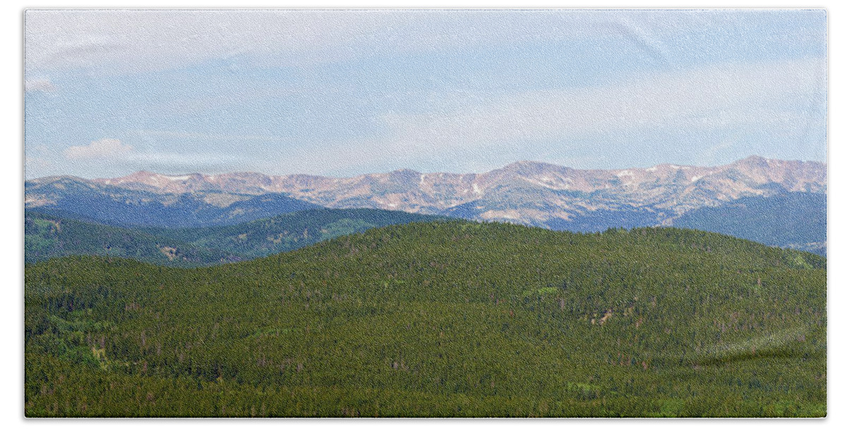 Rocky Mountains Beach Towel featuring the photograph Colorado Continental Divide 5 Part Panorama 1 by James BO Insogna