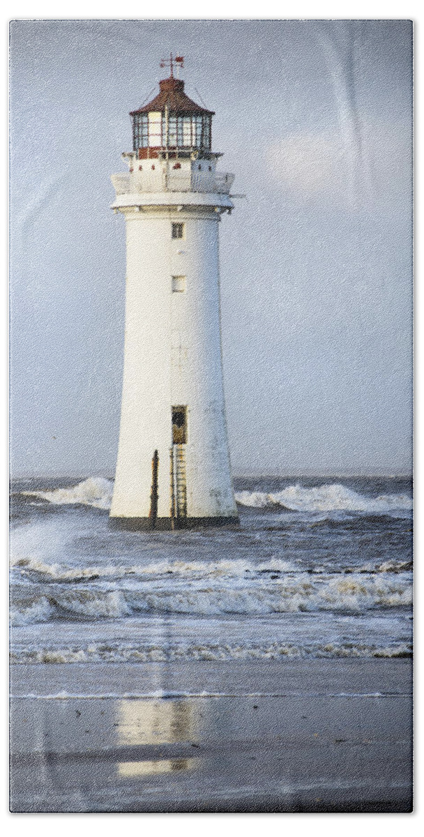 Storm Beach Towel featuring the photograph Fort Perch Lighthouse by Spikey Mouse Photography