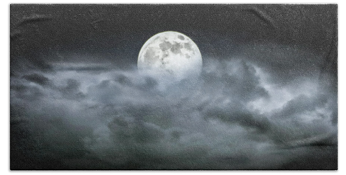 Moon Beach Towel featuring the photograph Full Moon #1 by Will Wagner
