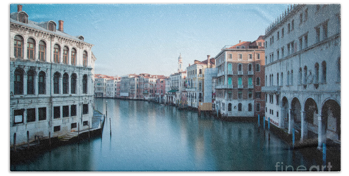 Grand Canal Beach Towel featuring the photograph Grand canal at sunrise Venice Italy #1 by Matteo Colombo