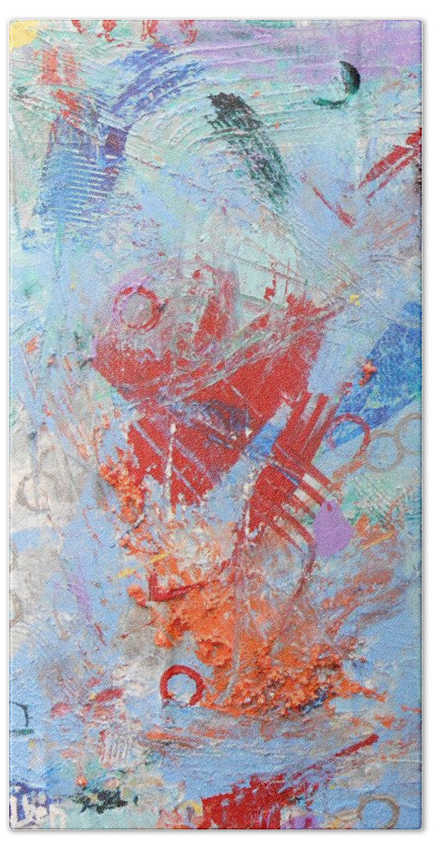 Abstract Beach Sheet featuring the painting Hi-De-Ho by GH FiLben