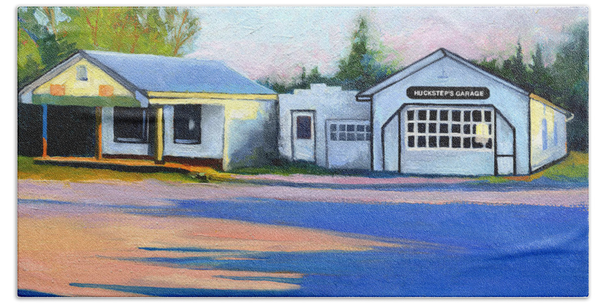 Hucksteps Beach Sheet featuring the painting Huckstep's Garage Free Union Virginia #1 by Catherine Twomey