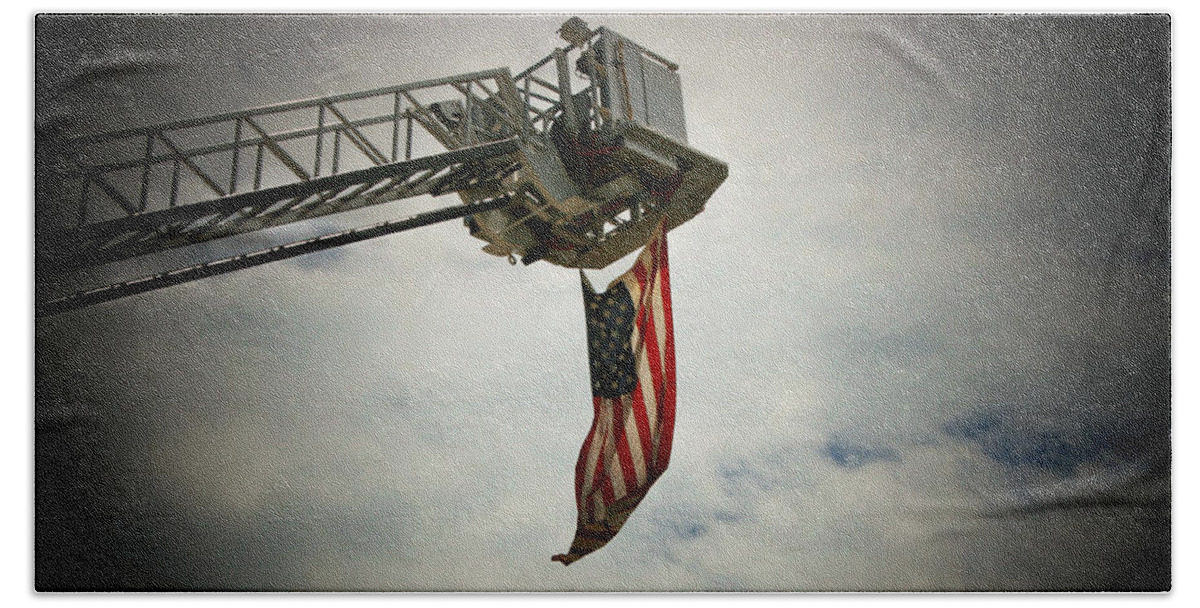 Firefighter Beach Towel featuring the photograph In Honor by Susan McMenamin