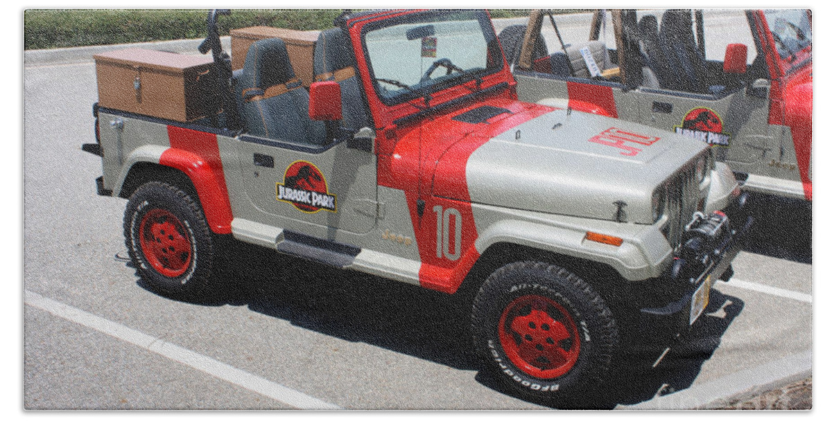 Jeep Beach Towel featuring the photograph Jurassic Park Jeeps #1 by Tommy Anderson