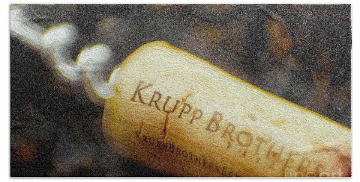 Krupp Brothers Beach Towel featuring the mixed media Krupp Cork #1 by Jon Neidert