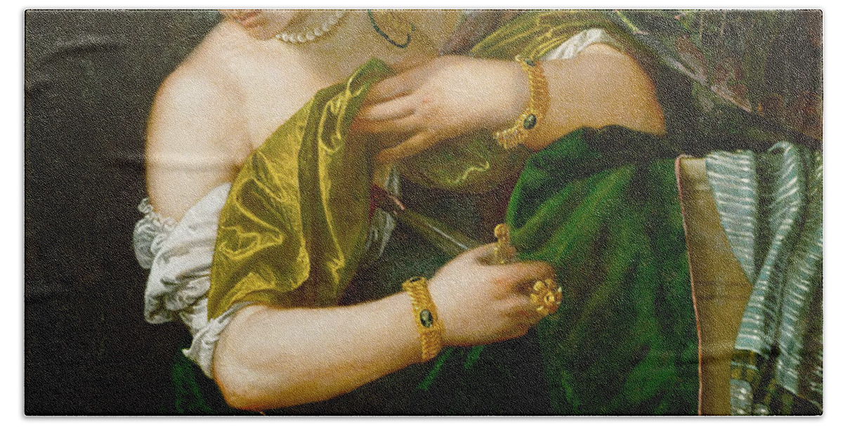 Paolo Veronese Beach Towel featuring the painting Lucretia #3 by Paolo Veronese