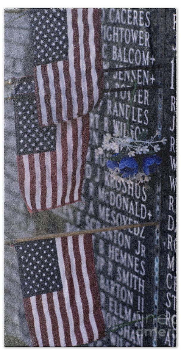 Government Beach Towel featuring the photograph Memorial for our fallen soldiers #1 by Jim Corwin