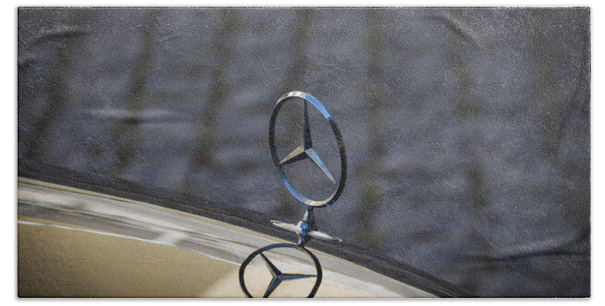Luxury Beach Towel featuring the photograph Mercedes symbol #1 by Paulo Goncalves