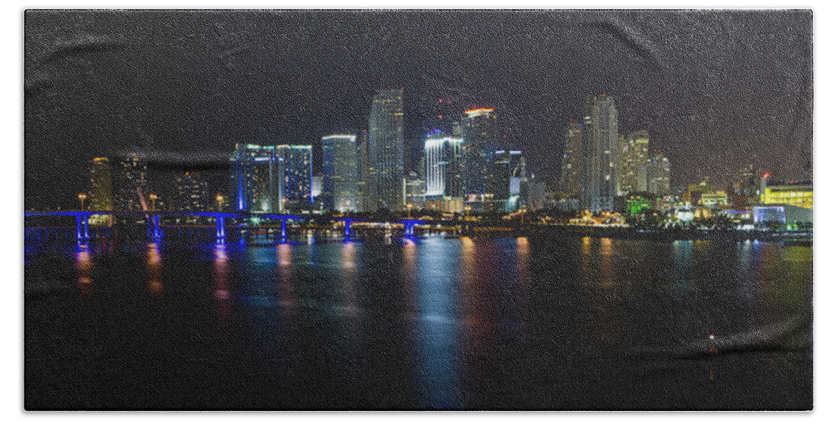 Architecture Beach Towel featuring the photograph Miami Downtown Skyline by Raul Rodriguez