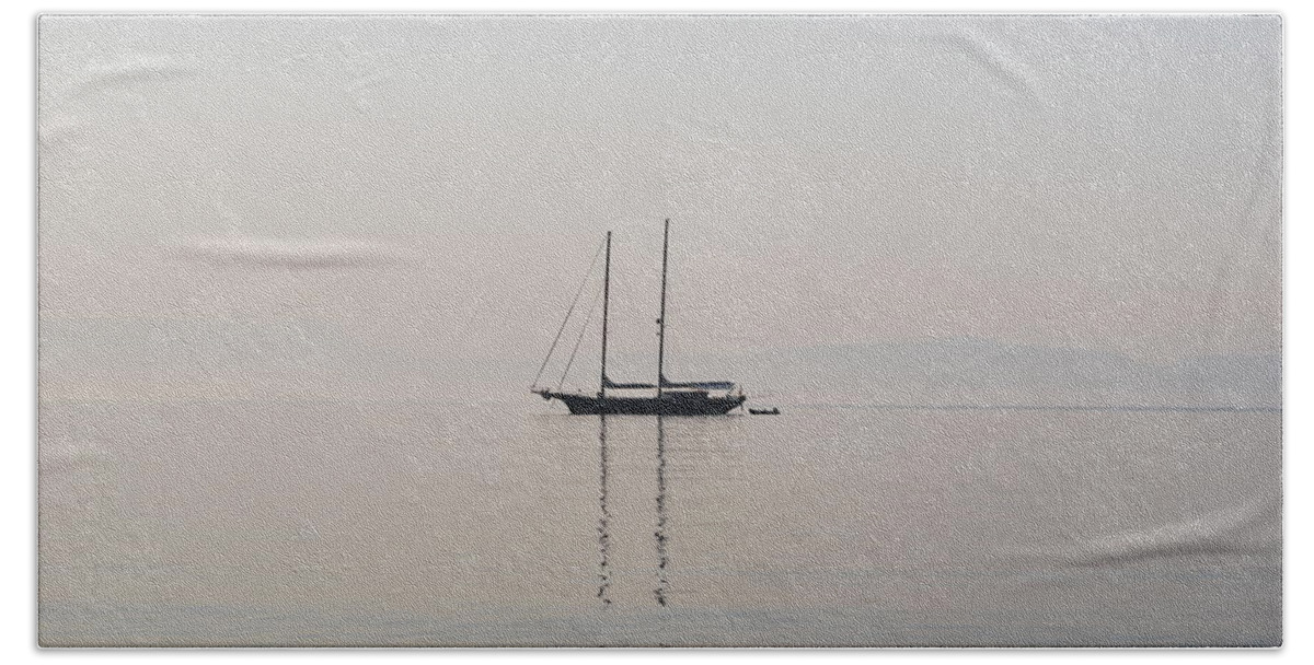 Morning Mist Beach Towel featuring the photograph Morning Mist by George Katechis