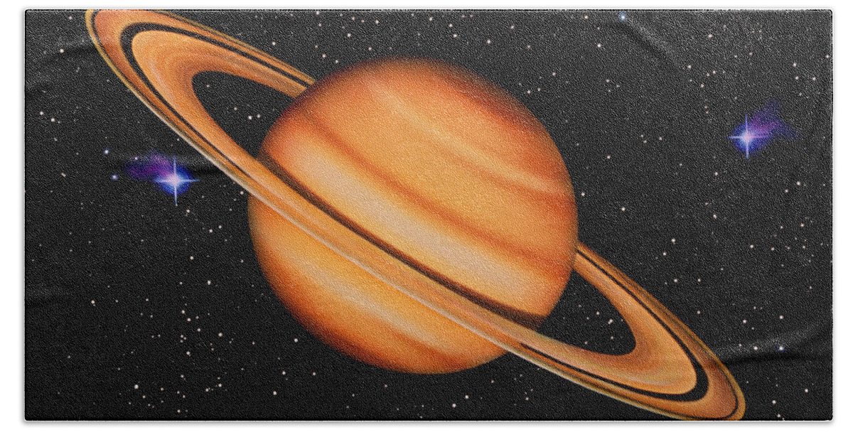 Astronomy Beach Towel featuring the photograph Saturn #1 by Chris Bjornberg