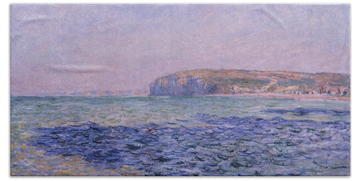 Claude Monet Beach Towel featuring the painting Shadows On The Sea #1 by Claude Monet
