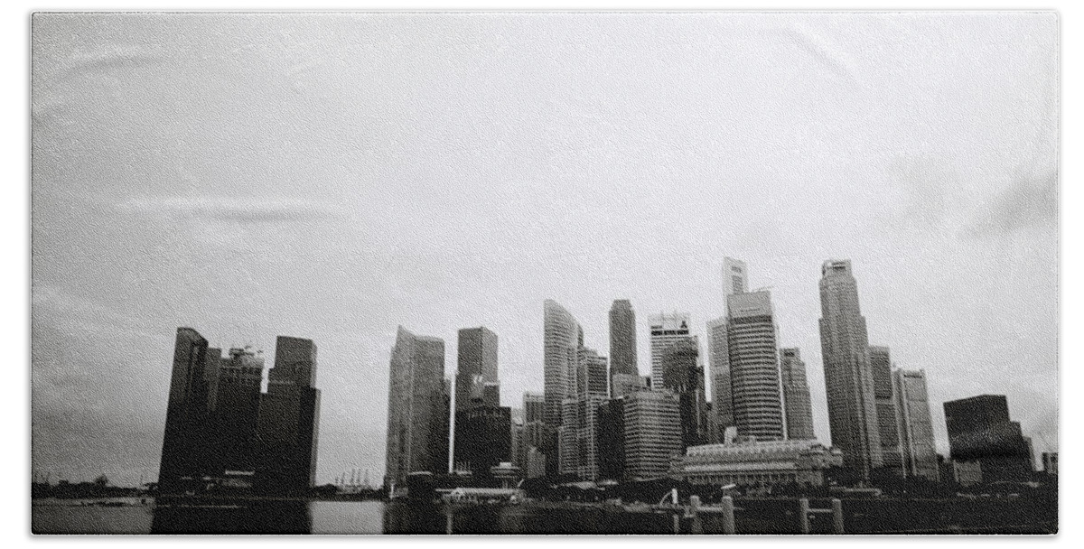 Singapore Beach Towel featuring the photograph Singapore Skyline by Shaun Higson