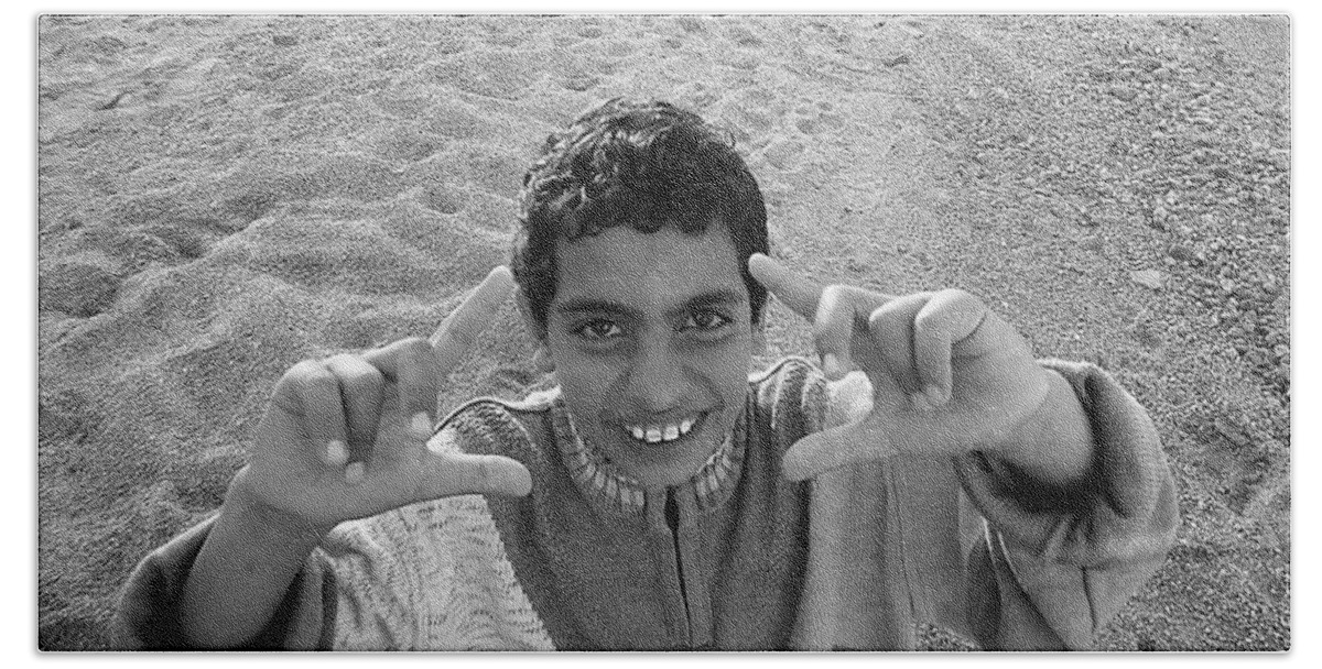 Berber Boys Imagery Beach Towel featuring the photograph Smile Please #1 by David Davies