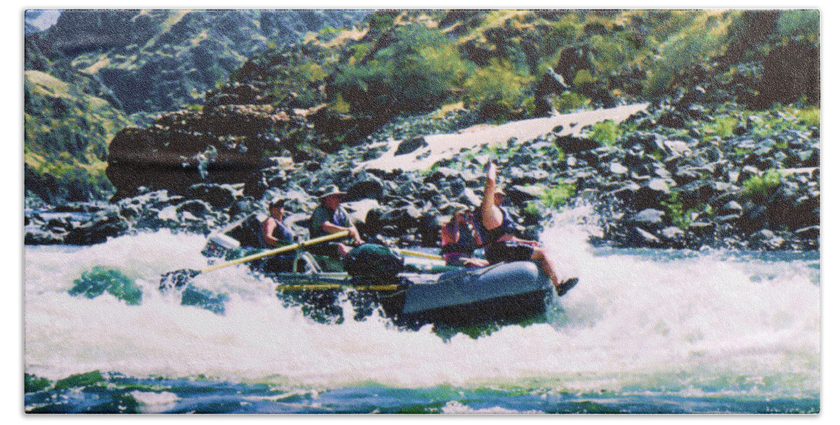 White Water Rafting Beach Towel featuring the photograph Summer fun by Ron Roberts