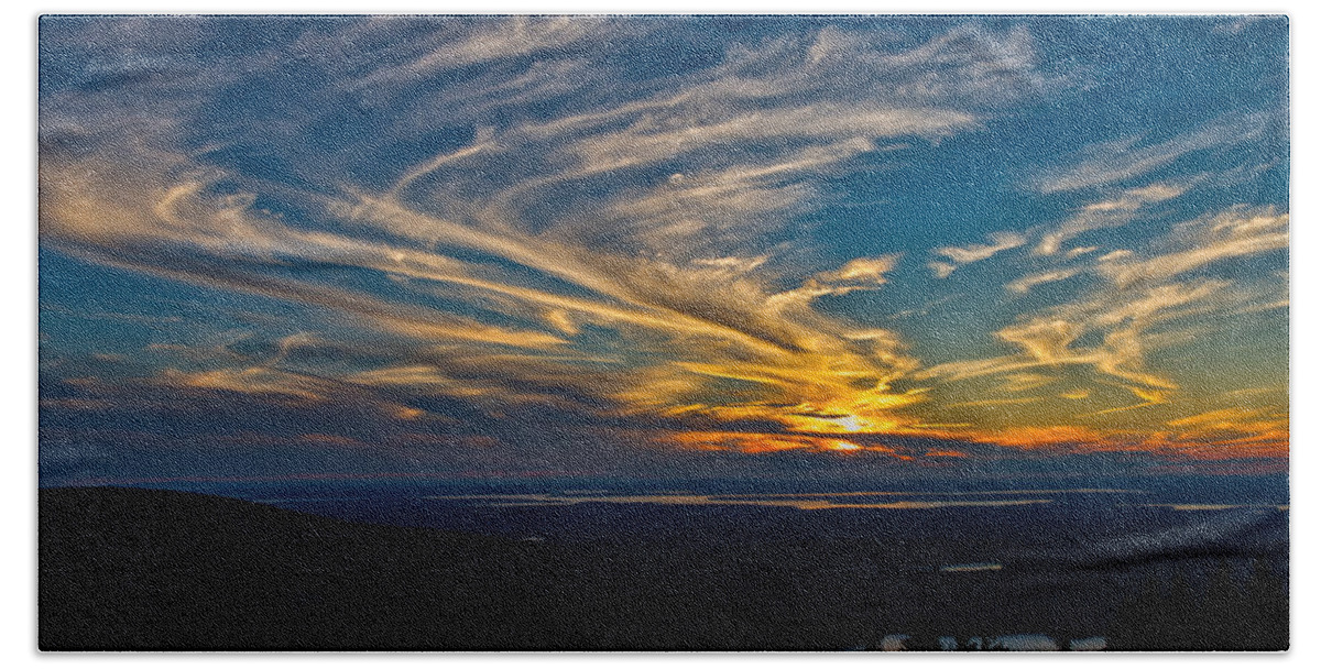 Mount Desert Island Beach Sheet featuring the photograph Sunset Over Maine #2 by John M Bailey