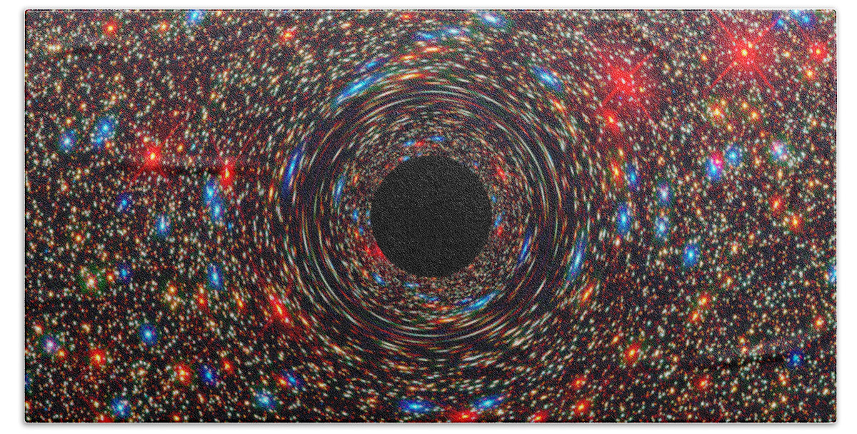 Science Beach Towel featuring the photograph Supermassive Black Hole #3 by Science Source