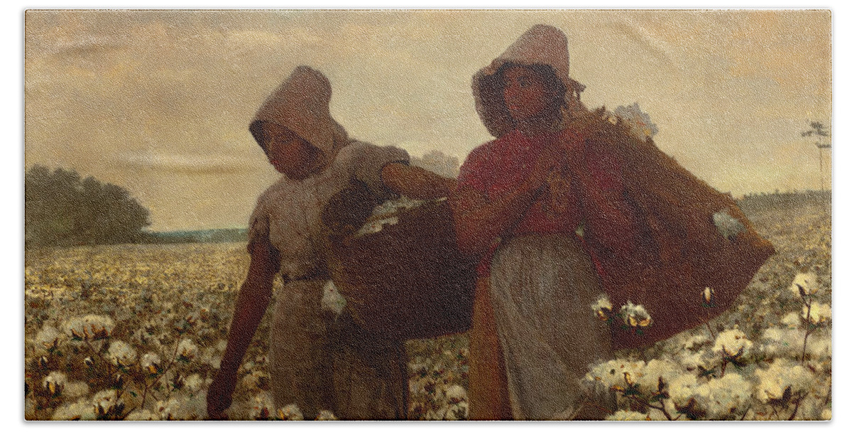 Winslow Homer Beach Towel featuring the painting The Cotton Pickers #4 by Winslow Homer