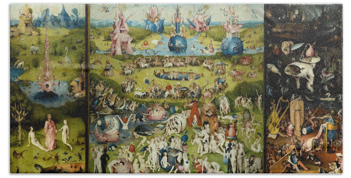 The Garden Of Earthly Delights Beach Sheet For Sale By Hieronymus