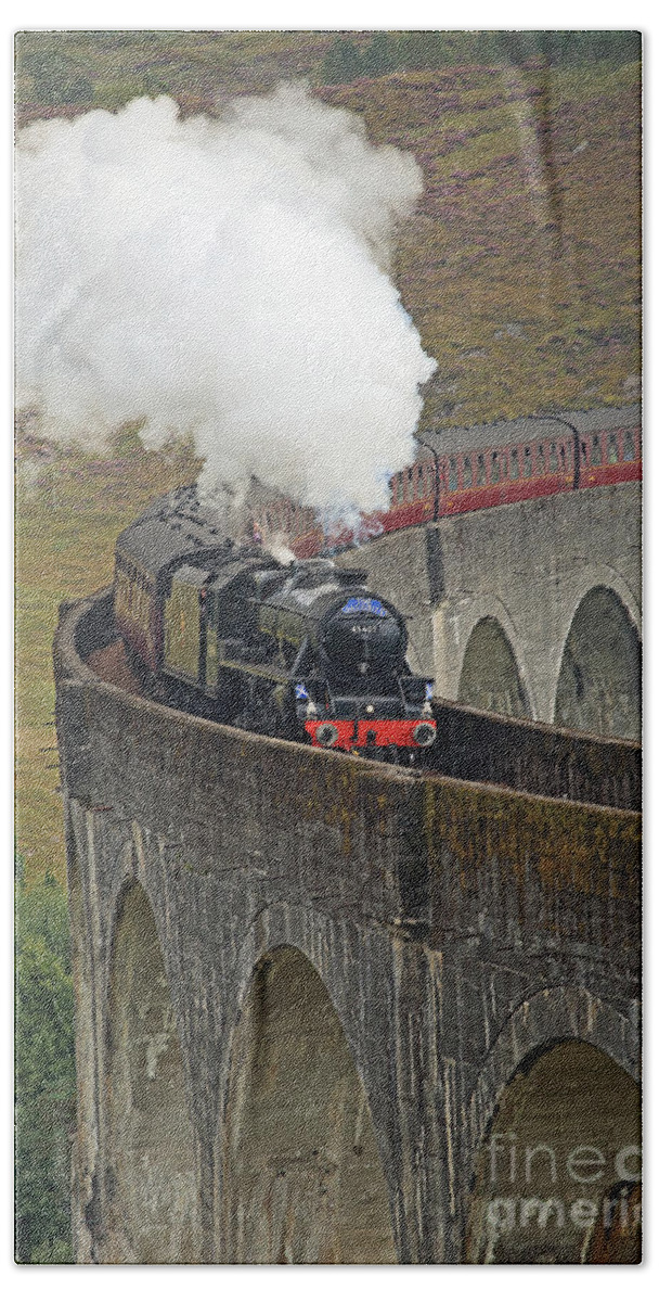 Jacobite Beach Towel featuring the photograph The Jacobite Steam Train #1 by Maria Gaellman