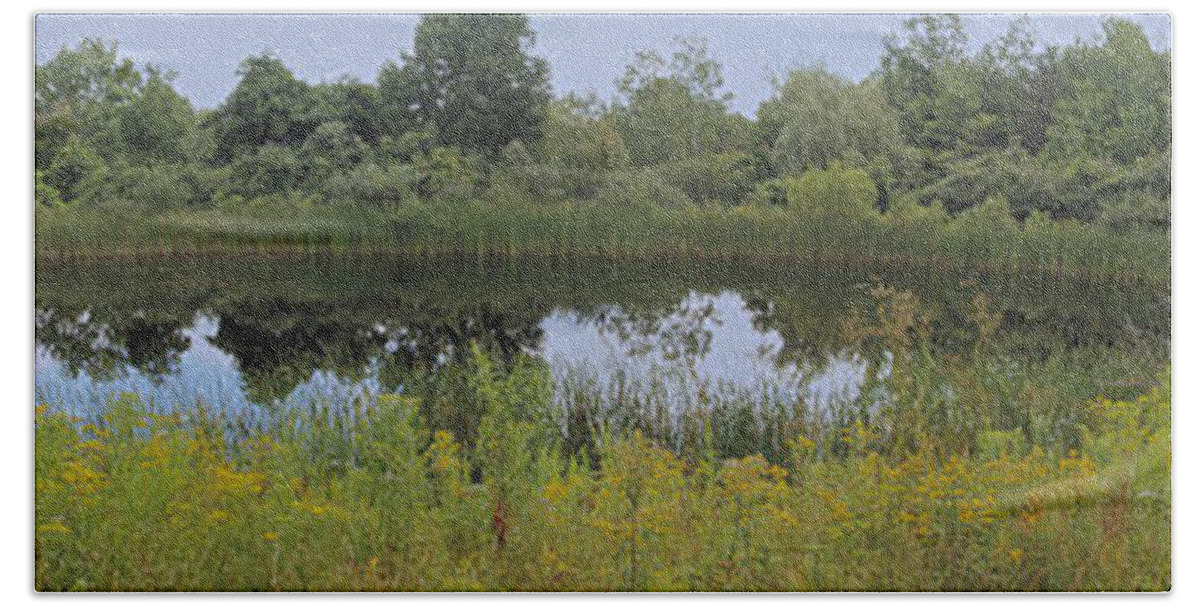Honeoye Lake Beach Towel featuring the photograph The Pond #1 by William Norton