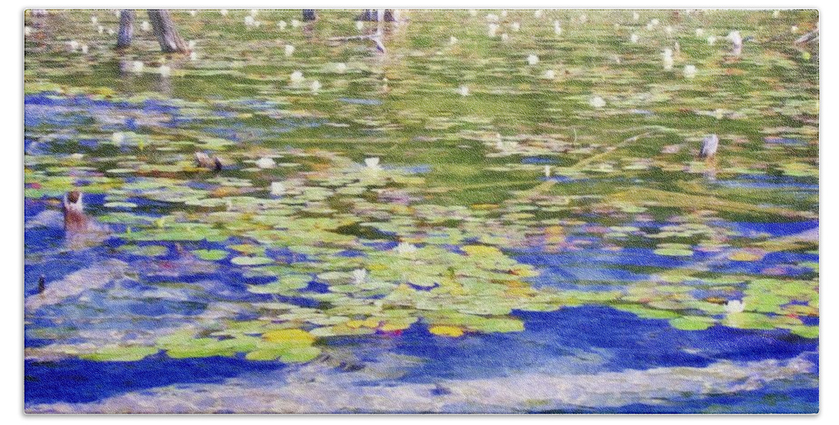 Lily Pad Beach Towel featuring the photograph Torch River Water Lilies by Michelle Calkins