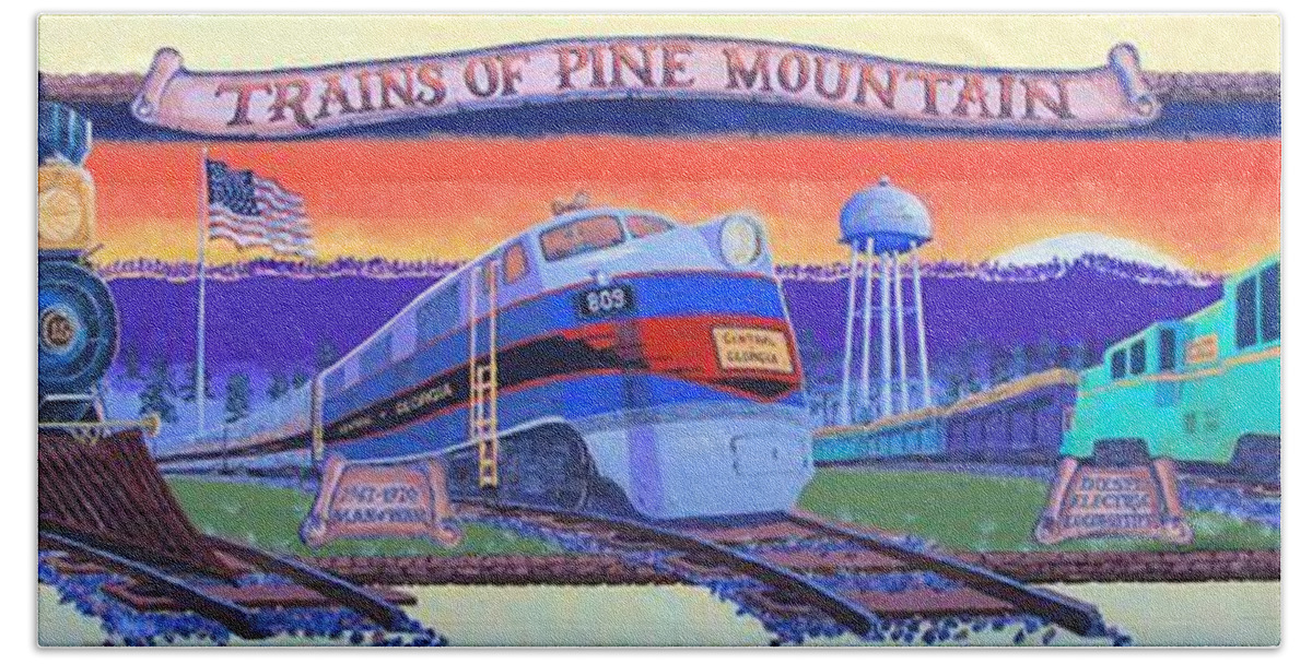 8131 Beach Towel featuring the photograph Trains of Pine Mountain #2 by Gordon Elwell