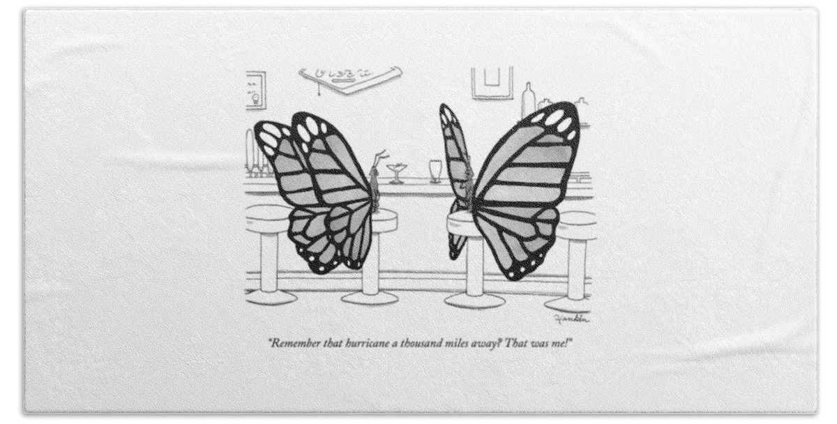 Two Butterflies Talking In A Bar Beach Sheet