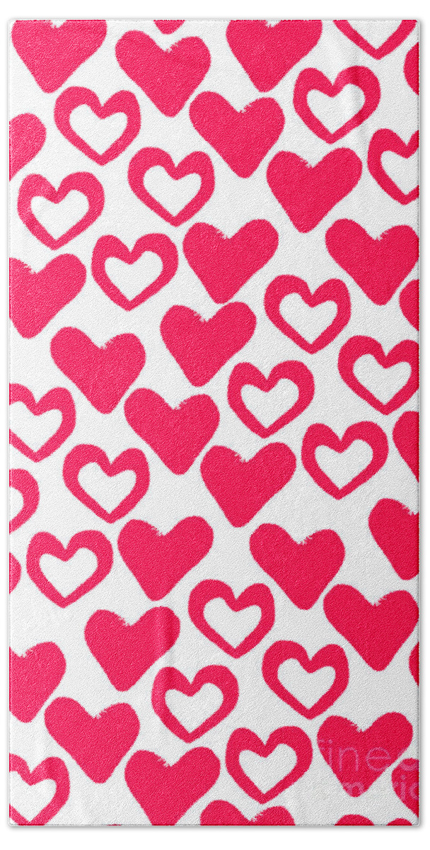 Valentines Day Beach Towel featuring the painting Valentines Day Card by Louisa Knight