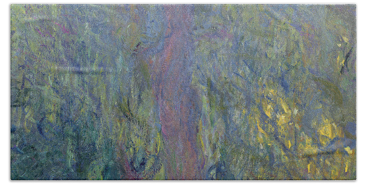 Saule Pleureur Beach Towel featuring the painting Weeping Willow by Claude Monet